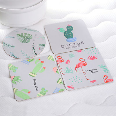 kwaliteit  Absorbent Paper Promotional Drink Coasters / Custom Round Coasters For Drinks fabriek