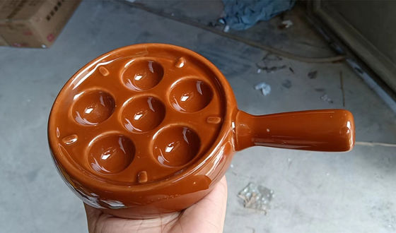 6 gleuf rond keramische slakkenplaat met handgreep aangepast kleur