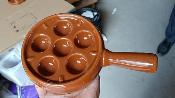 6 gleuf rond keramische slakkenplaat met handgreep aangepast kleur