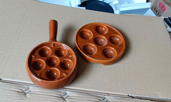 6 gleuf rond keramische slakkenplaat met handgreep aangepast kleur