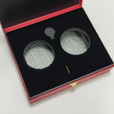 Hoge kwaliteit kaviaar geschenkdoos in PU-leer met logo in goudfolie voor 30g en 125g blik waterdicht