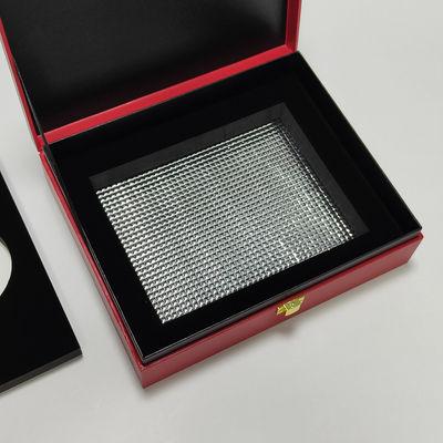 Hoge kwaliteit kaviaar geschenkdoos in PU-leer met logo in goudfolie voor 30g en 125g blik waterdicht