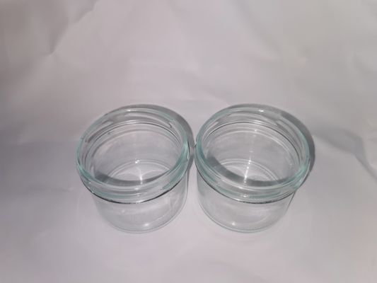Hoge transparante food grade kaviaar glazen pot standaard 8OZ 240ml met metalen deksel