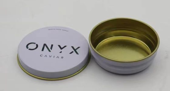 0.28mm Voedingsmiddelenplaat Kaviaar Verpakking Vacuüm lege blik 30g en 50g met plat deksel