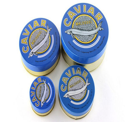 Lichte ronde kaviaarverpakking, lege kaviaarblikken 100g 125g 250g 500g