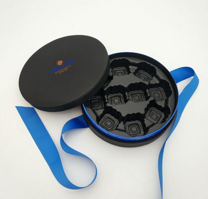 Food Grade stijve papieren cadeaubon, ronde kartonnen dozen met deksels aangepast logo