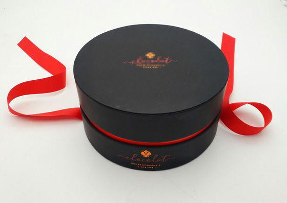 Food Grade stijve papieren cadeaubon, ronde kartonnen dozen met deksels aangepast logo
