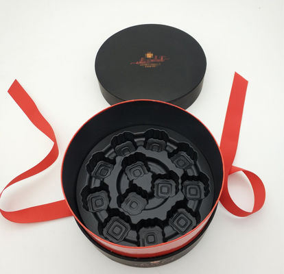 Food Grade stijve papieren cadeaubon, ronde kartonnen dozen met deksels aangepast logo