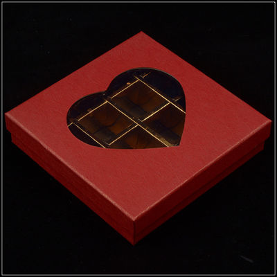 Kartonnen dozen met deksel, valentijnsdag chocolade doos met plastic raam.