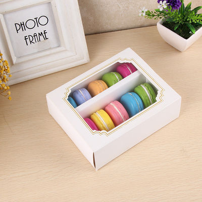 Gepersonaliseerde macaron verpakkingsdoos met helder raam 15,7 x 12,8 x 5,8 cm