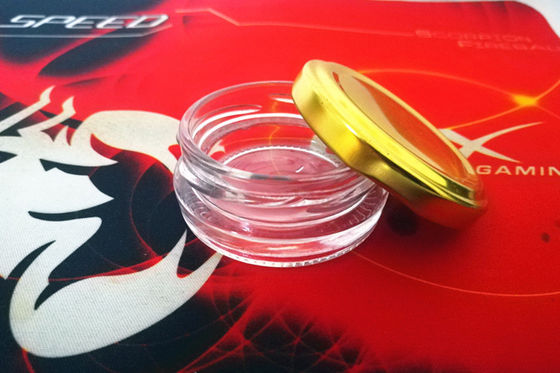 Groothandel hoge transparante 0,5 oz 15-20 gram glas kaviaar pot met metalen deksel in verschillende kleuren