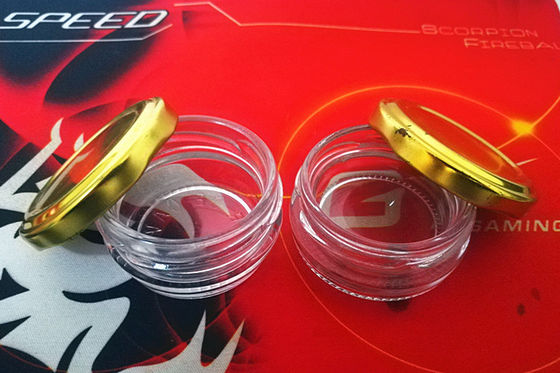 Hoog transparante glazen kaviaar pot 1 oz 28-30 gram met metalen deksel FDA goedgekeurd
