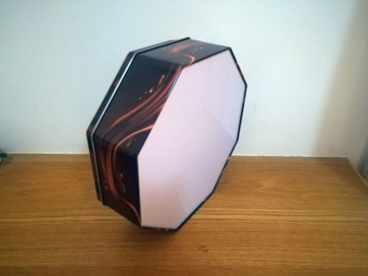 Decoratieve koekjes tin doos zeshoekige vorm met PET raam op maat gedrukt
