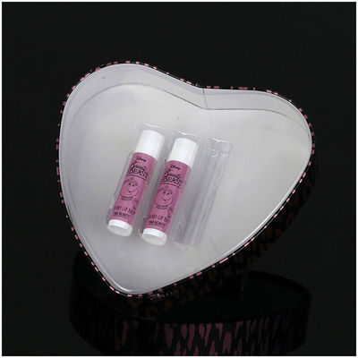 Cosmetische lippenstift Metalen blikdoos Hartvormig met PVC-inwendige bak
