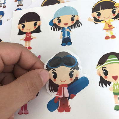Kinderen Cartoon Sticker Label Die Cut Met Laser Silver Stamping