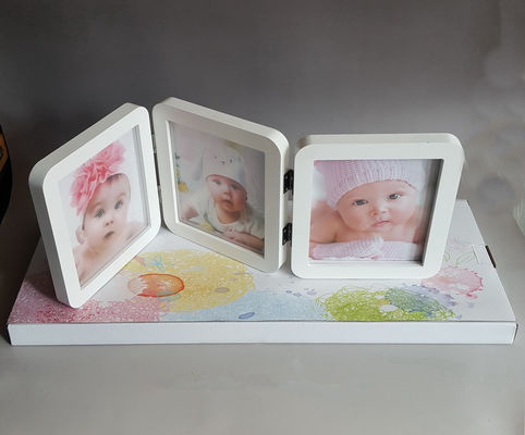 Gepersonaliseerde houten fotoramen, Luxe Triple Picture Frame Logo Printed