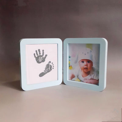 Houtmateriaal Gepersonaliseerd fotoraam 12 Maand Baby Handprint And Footprint Kit