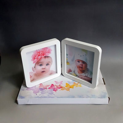 Houtmateriaal Gepersonaliseerd fotoraam 12 Maand Baby Handprint And Footprint Kit
