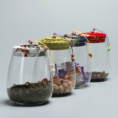 500 ml, 1000 ml glas fles, glas voedselcontainer met stof cork deksel