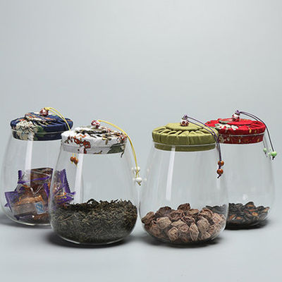 500 ml, 1000 ml glas fles, glas voedselcontainer met stof cork deksel