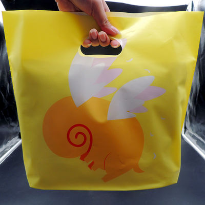 Logo pitented plastic tassen met handgrepen, die cut plastic zakken voor winkelen