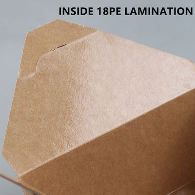 Eenmalige takeaway handwerk papier lunch food box papier maaltijd box standaard
