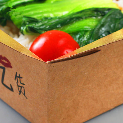 Eenmalige takeaway handwerk papier lunch food box papier maaltijd box standaard