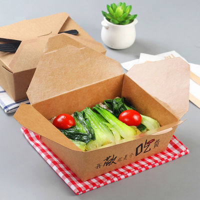 Eenmalige takeaway handwerk papier lunch food box papier maaltijd box standaard