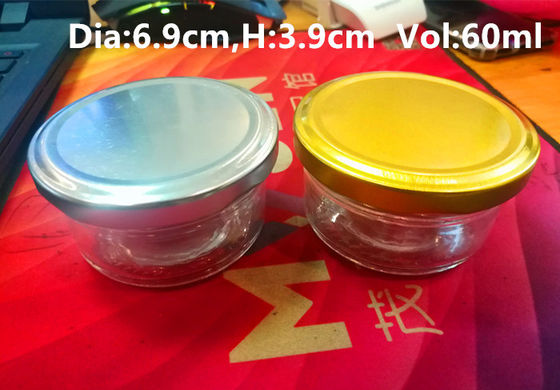 High Transparent Glas Kaviaar Verpakking Jar 1 oz 50-60 gram FDA goedgekeurd