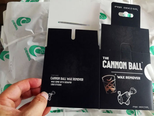Afdrukken van platte zwarte kanonbal Custom Paper Box Packaging For Children's Ball