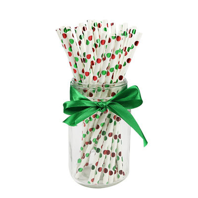Gepersonaliseerde buigbare drinkbare biologisch afbreekbare papier rietjes Groen goud folie kleur
