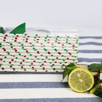 Gepersonaliseerde buigbare drinkbare biologisch afbreekbare papier rietjes Groen goud folie kleur