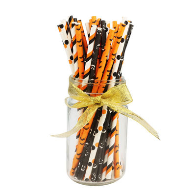 Halloween dag individueel ingepakt papier rietjes drinken wegwerp kleurrijk