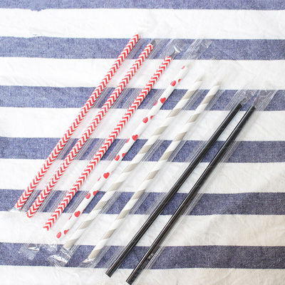 Individuele verpakking Biologisch afbreekbare paper straws, Paper Bubble Tea Straws