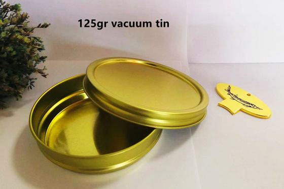 125 g ronde lege vacuüm kaviaar blik met 0,28 mm tinplate materiaal